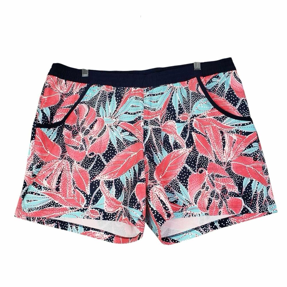 Columbia Women's Swim Shorts - Coral and Teal Floral - Picture 2 of 12
